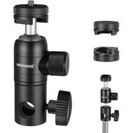 NEEWER ST-GM06 Light Stand Mount Adapter with Cold Shoe, 1/4" Screw Mini Ball Head Max Load 22lb/10k