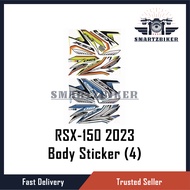 Honda RSX150 RSX RS-X 150 Tahun 2023 Stiker sticker body cover set stripe (4) 4 Coverset Strike Blue Biru Yellow Kuning