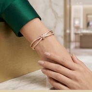 Full Diamond Girl Bracelet Fashion Diamond Cross Twist Rope Full Diamond Bracelet