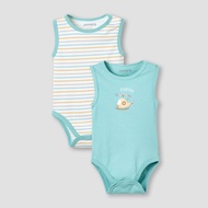 Babyshop Pack Of 2 Juniors Round Neck Sleeveless Bodysuit With Snap Button Closure