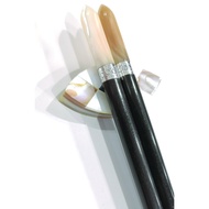 white pearl design | Ebony Wood And Pearl Chopsticks and Holders Dining Set