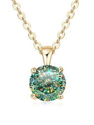สร้อยคอจี้ Moissanite ตัดด้วยรัสเซียสีฟ้าเขียว 1.0 กะรัต ในเงินแท้ 925 ชุบทองคำขาว 18k - เหมาะสำหรับ