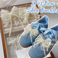 2Pcs Lace Bow Shoe Buckles - for Sports Shoes, Leather Shoes - Sweet, Fashion, Y2K - Metal Lobster C
