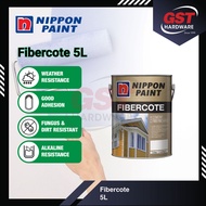 Nippon Paint Fibercote 5L Cat Cement Paint Fiber Board Paint Kayu Cat Fascia Fiber Papan Simen