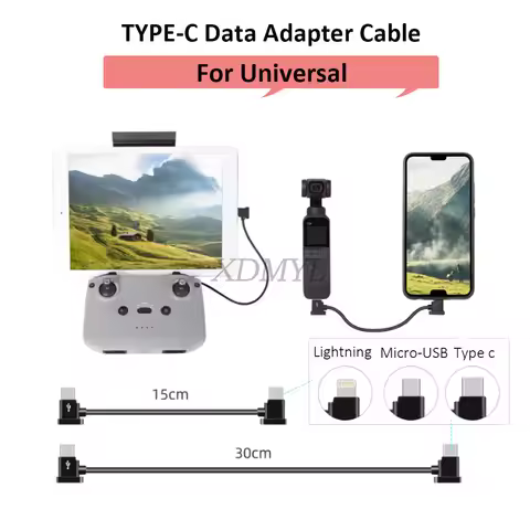 Drone Mobile/Tablet Data Adapter Remote Control Cable For DJI Neo/Mini 4K/FPV/Avata 2/Mavic 3/Mini 4