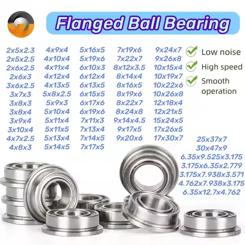 MF128ZZ 8x12x3.5mm Bearing 10Pcs Flanged Ball Bearings Double Metal Shield MF63ZZ MF74ZZ MF84ZZ MF85