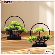 ALMA Artificial Potted Pine Tree, Pine Tree Branches Plant Leaves Plastic Flowers,  Plastic Fake Tre