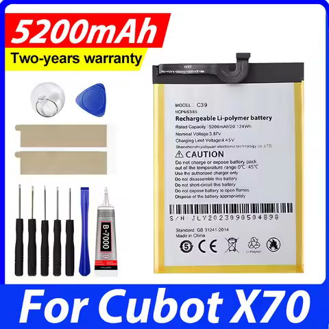 For Cubot X70 KingKong Mini 3 Mobile Phone Battery High Capacity 5200mah 3.87V Replacement Batteries