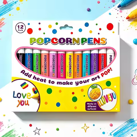 Popcorn Bubble Pen DIY Cotton 3D Printing Painting Puff Pen Puffy Effect Drawing Marker Creative Han