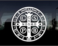 5pcs Car Sticker Saint Benedict Religious Catholic Medal, St. Benedict Cross Decal for Window Truck 