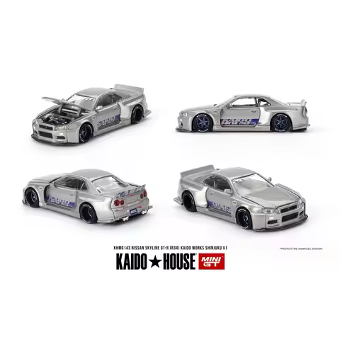 Diecast Kaido House x MINIGT 1:64 Scale GTR R34 SHINJUKU V1 Alloy Car Model