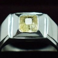 黃色藍寶石 Pukhraj 戒指純銀錫蘭藍寶石男士珠寶戒指