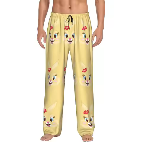 Custom B-Bambies Anime Pajama Pants Men Lounge Sleep Drawstring Sleepwear Bottoms with Pockets