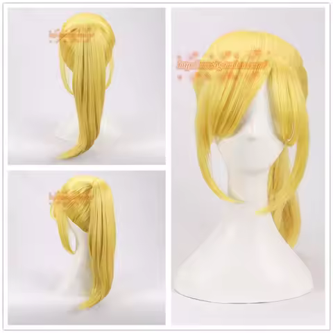 Super Women Bowsette Cosplay Wig Princess Bowser Peach Blonde Ponytail METROID Samus Returns Cosplay