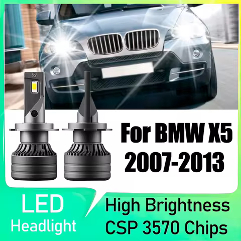 2PCS Car LED Headlight 6000K Super Bright 20000LM 120W High Power 3570 CSP Chips For BMW X5 2007 200
