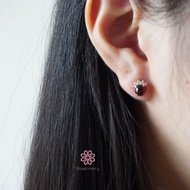 Rosenmarry/ ต่างหูพลอยแท้โกเมน ตัวเรือนเงินแท้ 925 ชุบพิงค์โกวล จัดส่งฟรี RE044 ชุบพิงค์โกวล พลอยแท้