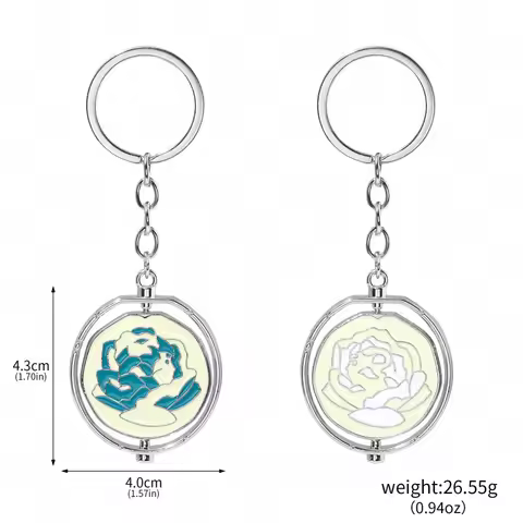 keychain league Arcane Season Necklace Jinx Ekko Same Style Rotatable Rose Pendant Keychain Bag Acce