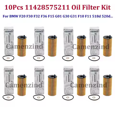 10Pcs 11428575211 Car Engine Oil Filter Element Kit HU6014/1Z For BMW F20 F30 F32 F36 F15 G01 G30 G3