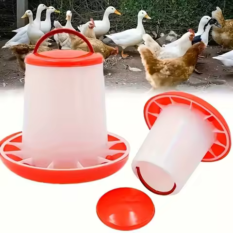 2-Pack 7.28+7.09 Inch Automatic Feeders and Water Dispensers for Chickens, Ducks,and Geese,Sturdy Ea