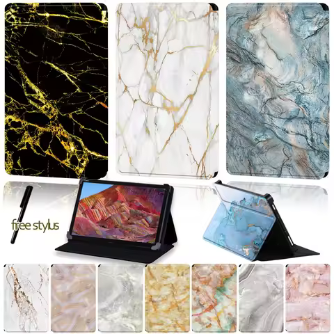 Universal Leather Tablet Case for 8"/8.4"/10"/10.8" Huawei MediaPad M1/M2/M3/M5/M6 Anti-Dust Marble 