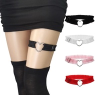 Seas Elegant Ruched Garter Belt with Heart Adjustable Lace Leg Band for Women Holiday Outfits Adjust