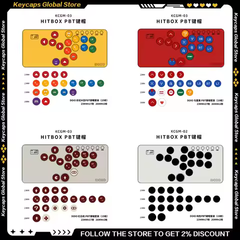 DOIO HITBOX Keycap 19 Keys 23/26MM Pbt Sublimation Multicolor Keycaps for DOIO Hitbox H03 H04 H05 H0