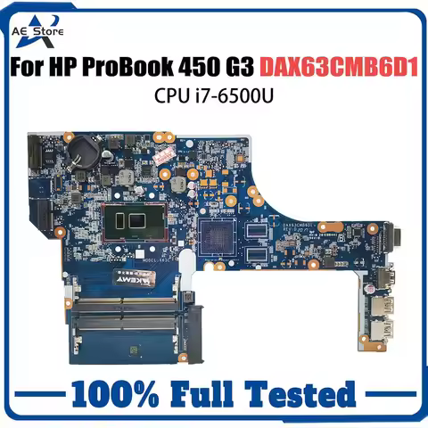 For HP HighPerformance Mainboard DAX63CMB6C0 Laptop Motherboard ProBook 450 G3 470 G3 CPU i3 i5 i7 1