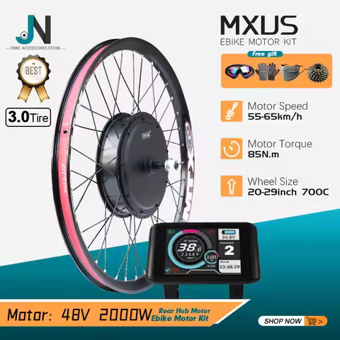 MXUS-Electric Bike Kit 48V 2000W Brushless Gearless Rear Hub Motor Wheel MTX 3.0 Rim 20-29Inch 700C 