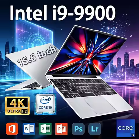 Intel Core I9 9900 Laptop Windows 11 16GB RAM 1TB SSD 4K HD Screen Portable Slim Laptops PC Gamer 15