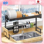 Kệ Chén Đĩa Kéo Giãn Thông Minh VANDO Giá Úp Bát Thay Đổi Kích Thước Trên Bồn Rửa 1 Tầng Chống Han G