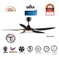 DEKA DC2-313L REMOTE CONTROL CEILING FAN 56” WITH LED LIGHT 3COLOUR (BLACK) [ Twin Pack ]