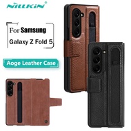 Official Nilkin Aoge Leather Flip Case Cover Samsung Galaxy Z Fold 5 5G Fold5 Flipcase Wallet Holder