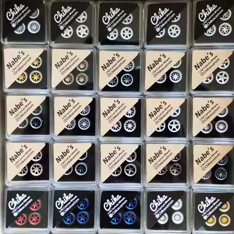 1/64 Chika Nabes Wheels 8.9mm/9.7mm Tires Rays 57CR Kansei Tandem BLITZ BRW03 Work T7R for 1:64 Car 