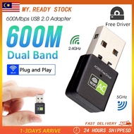 【Free Driver】600Mbps Wireless USB Wifi Adapter Dual Band 2.4G/5GHz 802.11AC PC Laptop Wi-Fi Receiver