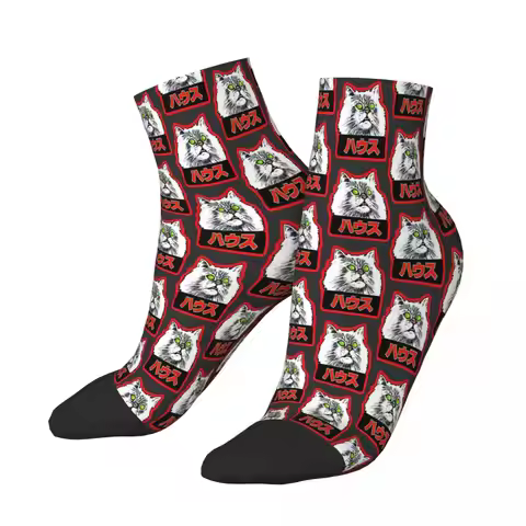 Cat Hausu House Oshare Fanta Japanese Ankle Socks Male Mens Women Winter Stockings Hip Hop