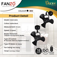 DEKA FIERO Fan FIERO TINY & VIVI 16 Inch 3 Blades 12 Speed DC Motor With Remote Control Ceiling Fan 