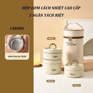 Hộp Cơm Giữ Nhiệt Văn Phòng Lunch Box 4 Tầng/ 3 Tầng Kèm Túi