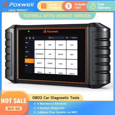 FOXWEL NT716 OBD2 Automotive Scanner ABS SRS Transmission Engine System Code Reader Oil BMS DPF ABS 