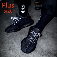 Premium YZY Unisex running shoes "Black/Static" FU9006 MAX size Luminous shoelaces