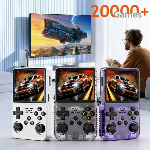 R36S Retro Handheld Game Console with 20000 Games 3.5-inch Screen 64G Classic Portable Pocket Video 