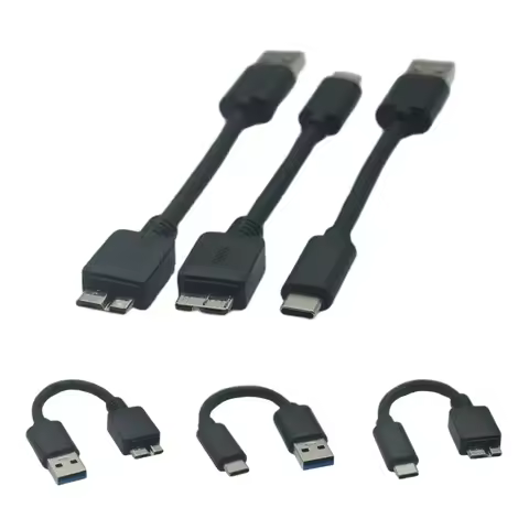 10cm 20cm 1m 5Gbps USB 3.0 A / Type-c To Micro B Charging Data Cable External Hard Drive Disk Cable 