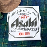 Asahi beer T-Shirt asahi beer Dyeing Printing Breathable Letter Printing Pure Cotton Top Plus Size M