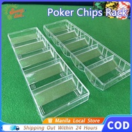 Poker Chips Rack 100 Chips Poker Chips Box 5 Grids Transparent Acrylic Poker Chips Tray Casino Game