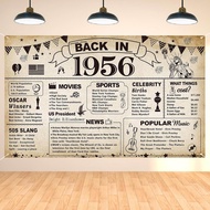 70th Birthday Party Decorations Vintage Back in 1956 Banner 70 Year Old Birthday Party Poster Suppli