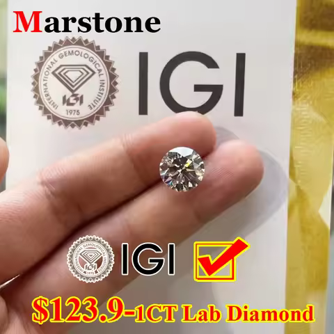 1CT IGI Lab Diamond DEFG IF VVS1-VS2 Round HPHT IGI Certificate Super White Grown Stone Factory Whol