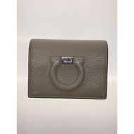Salvatore Ferragamo folding wallet Gancini design bi-fold Leather GRY Ladies 22D514 Direct from Japa
