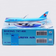 Air Plane SQ Wings 1: 200 Alloy Airplane Model Korean Airlines Boeing B747-400 HL7488