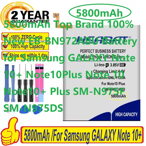 5800mAh Top Brand 100% New EB-BN972ABU Battery for Samsung GALAXY Note 10+ Note10Plus Note 10 Note10