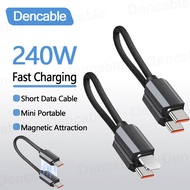 240W Fast Charging Magnetic Attachment Short Data Cable Mini Portable 0.15m/0.25m/0.5m Woven Chargin