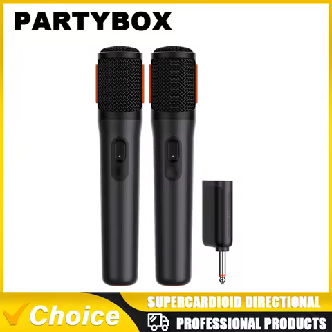 Professional 2 Channel For JBL PartyBox DJ UHF digital Wireless Handheld Microphone System with rech